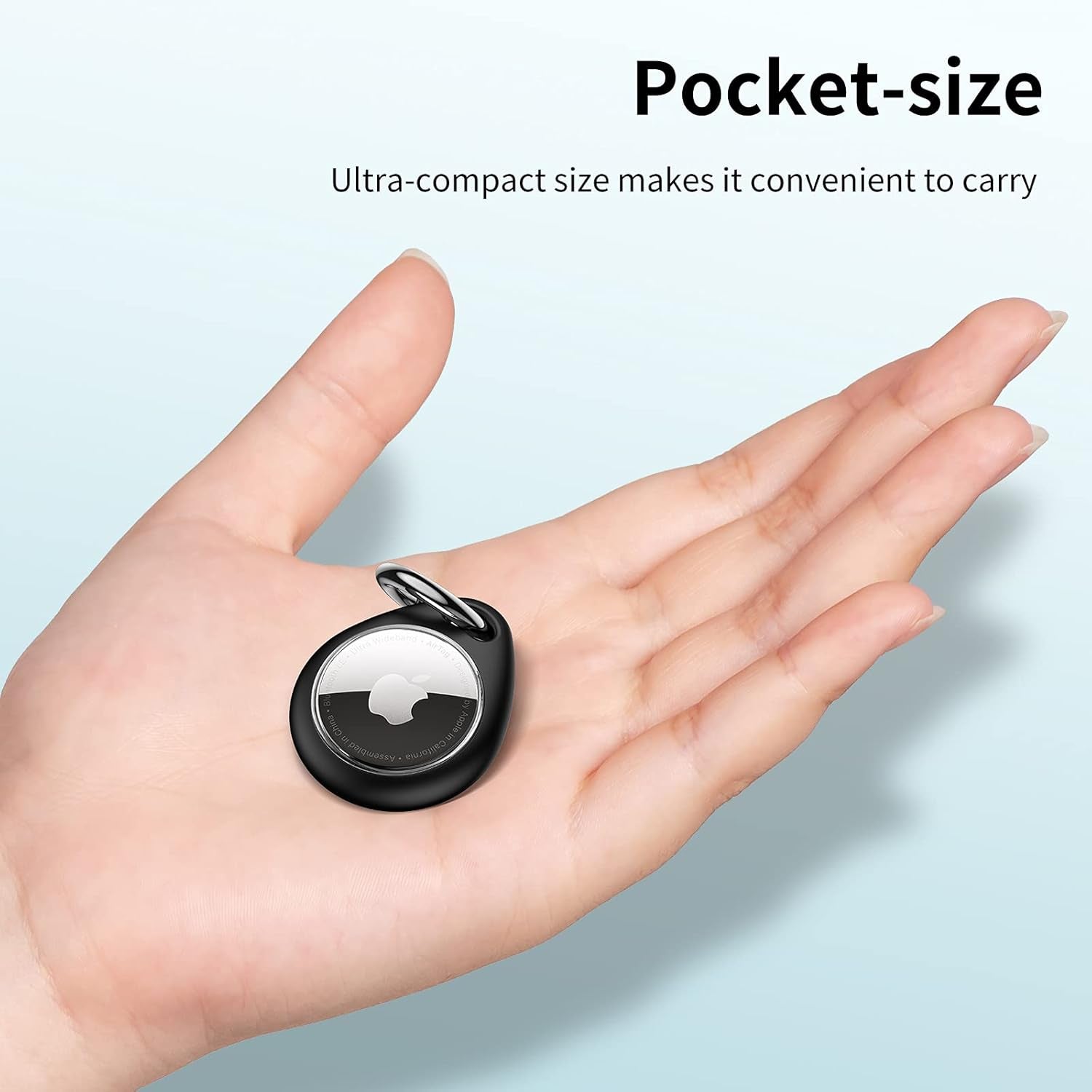 360° Protective Case for Airtag, [4-Pack] Airtags Keyring Holder, Scratch-Resistant, Lock Design, Keychain for Airtag, TPU Full Cover Case for Key, Bag, Luggage, Pet Collar (Black & Blue)